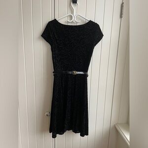 Vintage velvet black dress
